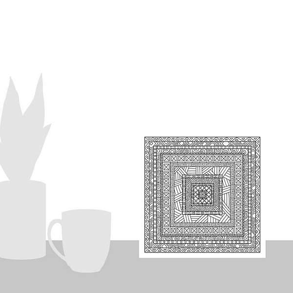 A scale-illustration room featuring Geometric Squares I