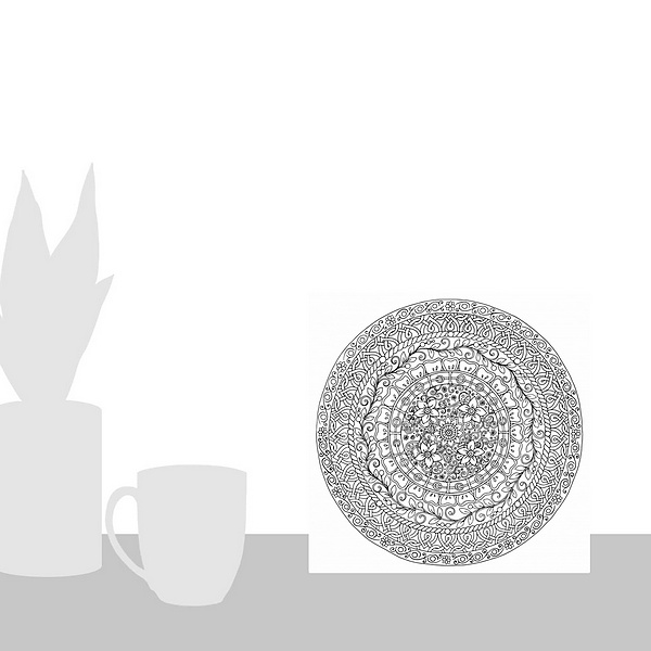 A scale-illustration room featuring Mandala I