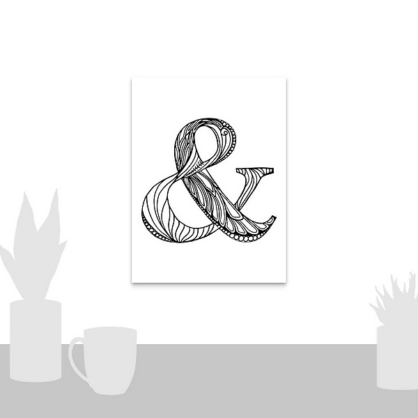 A scale-illustration room featuring Fancy Ampersand