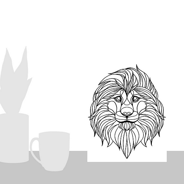 A scale-illustration room featuring Lion