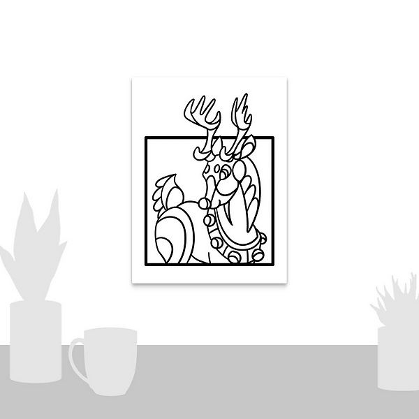 A scale-illustration room featuring Reindeer