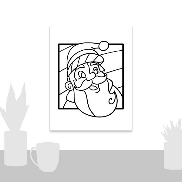 A scale-illustration room featuring Santa Claus