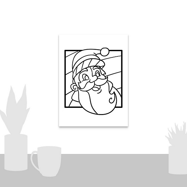 A scale-illustration room featuring Santa Claus