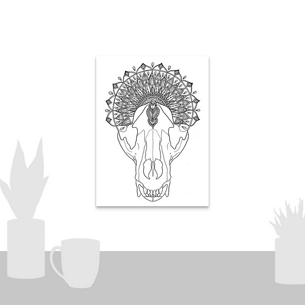 A scale-illustration room featuring Wolf Skull