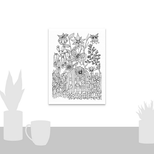 A scale-illustration room featuring Butterfly Garden