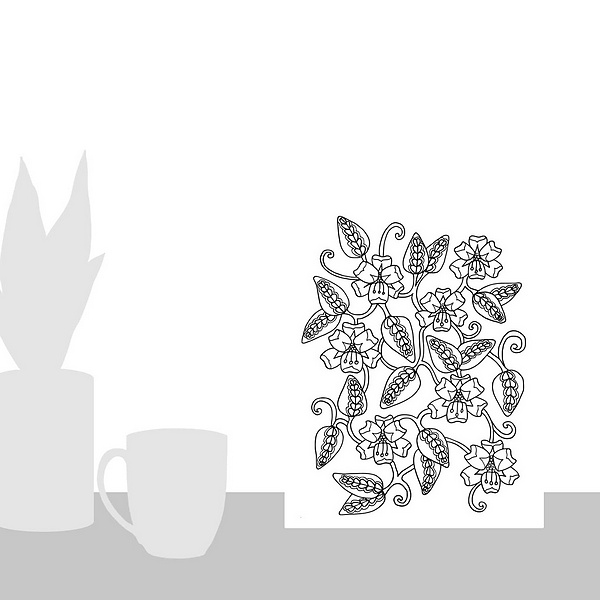 A scale-illustration room featuring Flowers And Leaves I