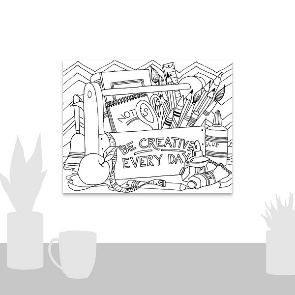 A scale-illustration room featuring Be Creative