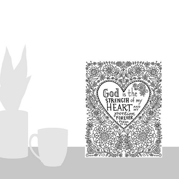 A scale-illustration room featuring God is the Strength of my Heart