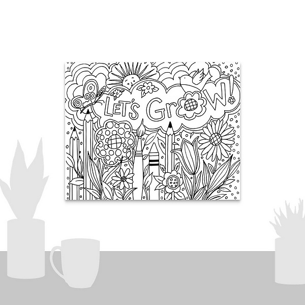 A scale-illustration room featuring Let's Grow