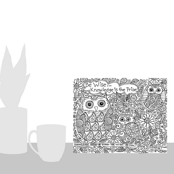 A scale-illustration room featuring Owls
