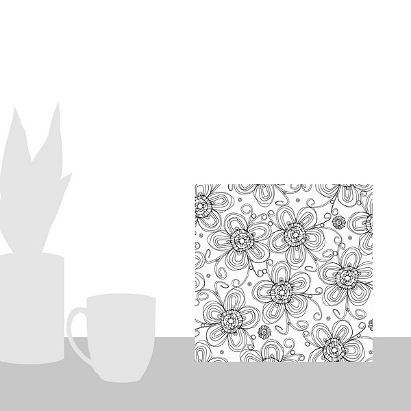 A scale-illustration room featuring Posie Pattern