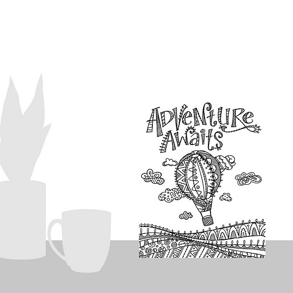 A scale-illustration room featuring Color Me - Adventure Awaits
