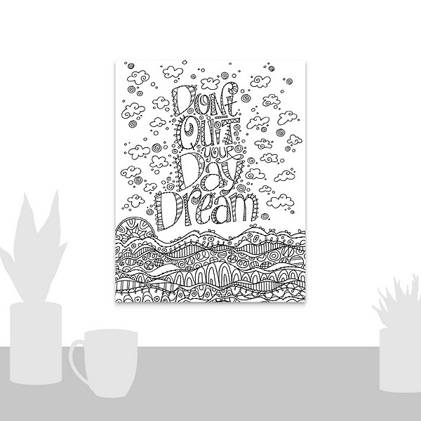 A scale-illustration room featuring Color Me - Don't Quit Your Daydream