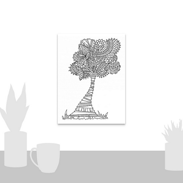 A scale-illustration room featuring Color Me - Tree