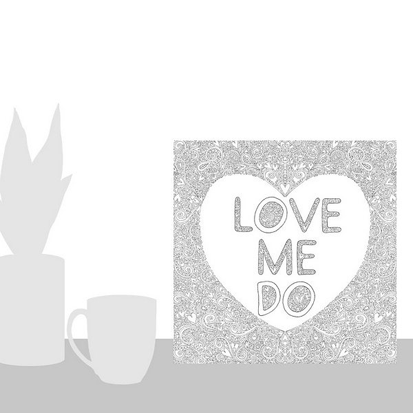 A scale-illustration room featuring Love Me Do