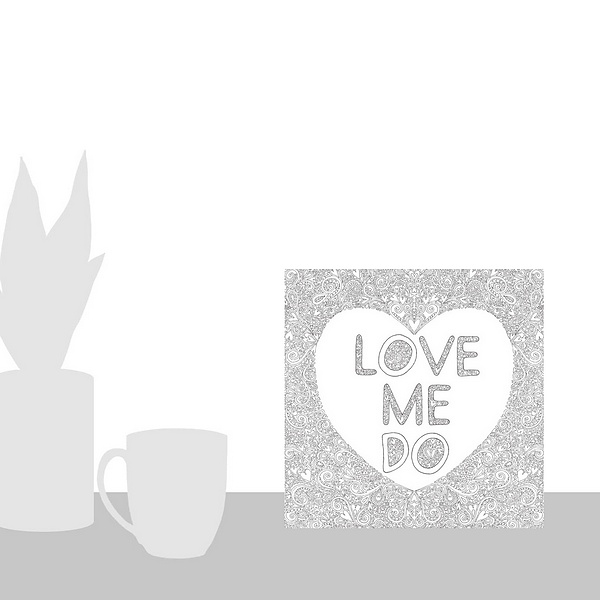 A scale-illustration room featuring Love Me Do
