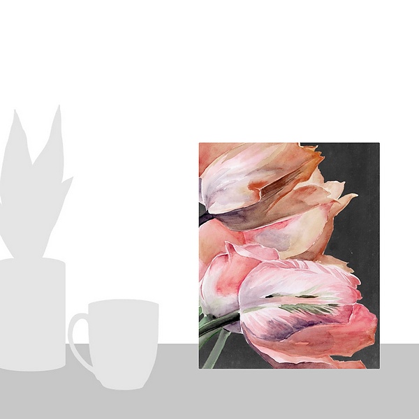 A scale-illustration room featuring Pastel Parrot Tulips IV