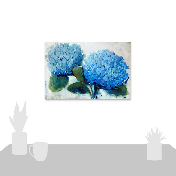 A scale-illustration room featuring Blue Hydrangea