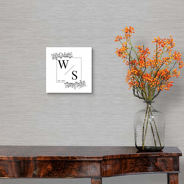 A traditional room featuring Floral Corner Monogram