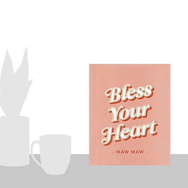 A scale-illustration room featuring Bless Your Heart