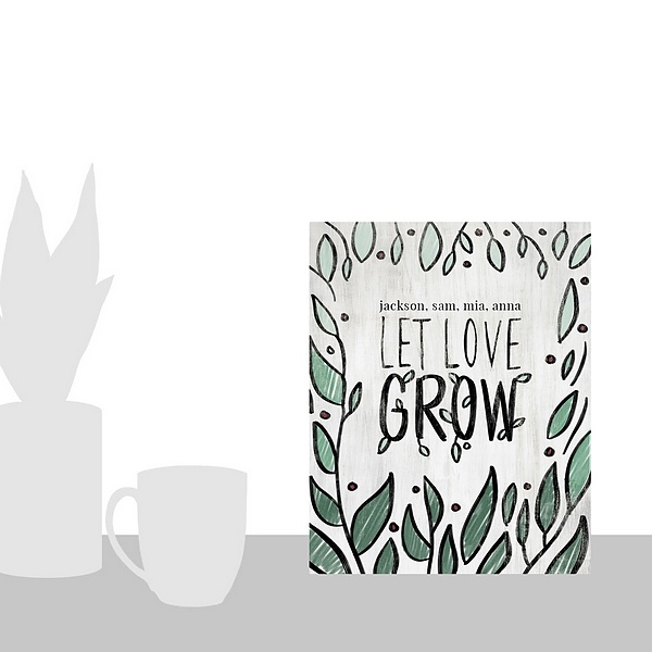 A scale-illustration room featuring Let Love Grow