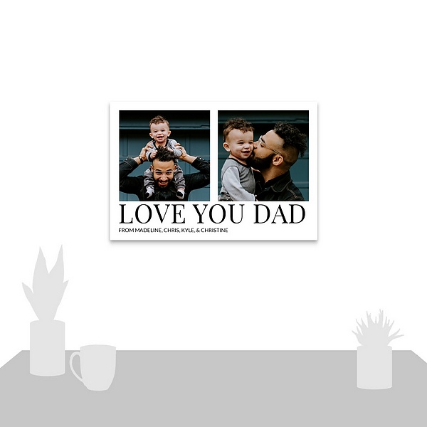 A scale-illustration room featuring Love You Dad