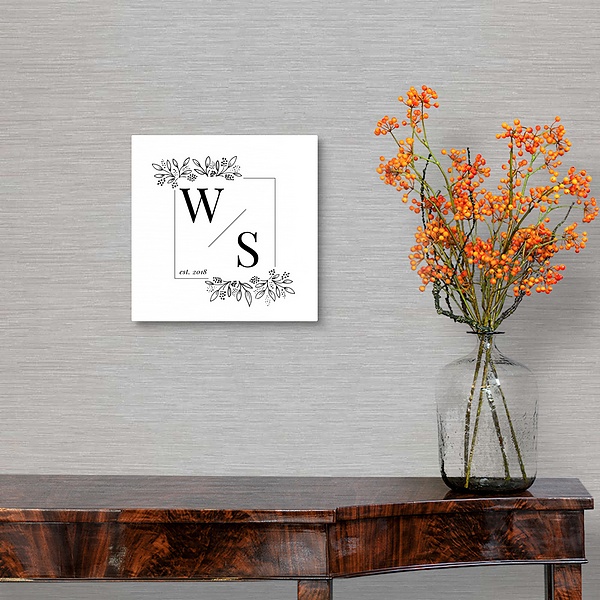 A traditional room featuring Floral Corner Monogram