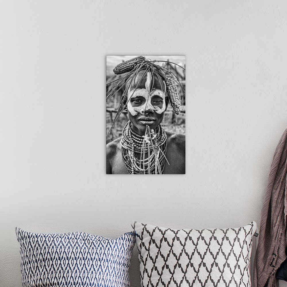 A bohemian room featuring A Woman Of The Karo Tribe (Omo Valley-Ethiopia)