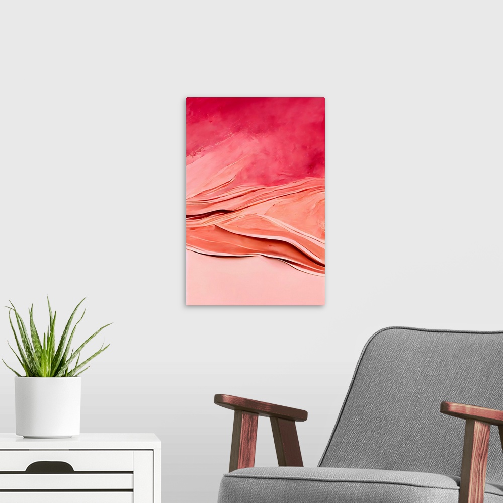 A modern room featuring Abstract Pink