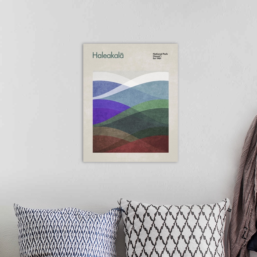 A bohemian room featuring Abstract Travel Haleakala