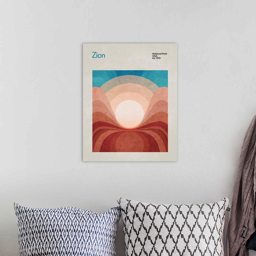 A bohemian room featuring Abstract Travel Zion
