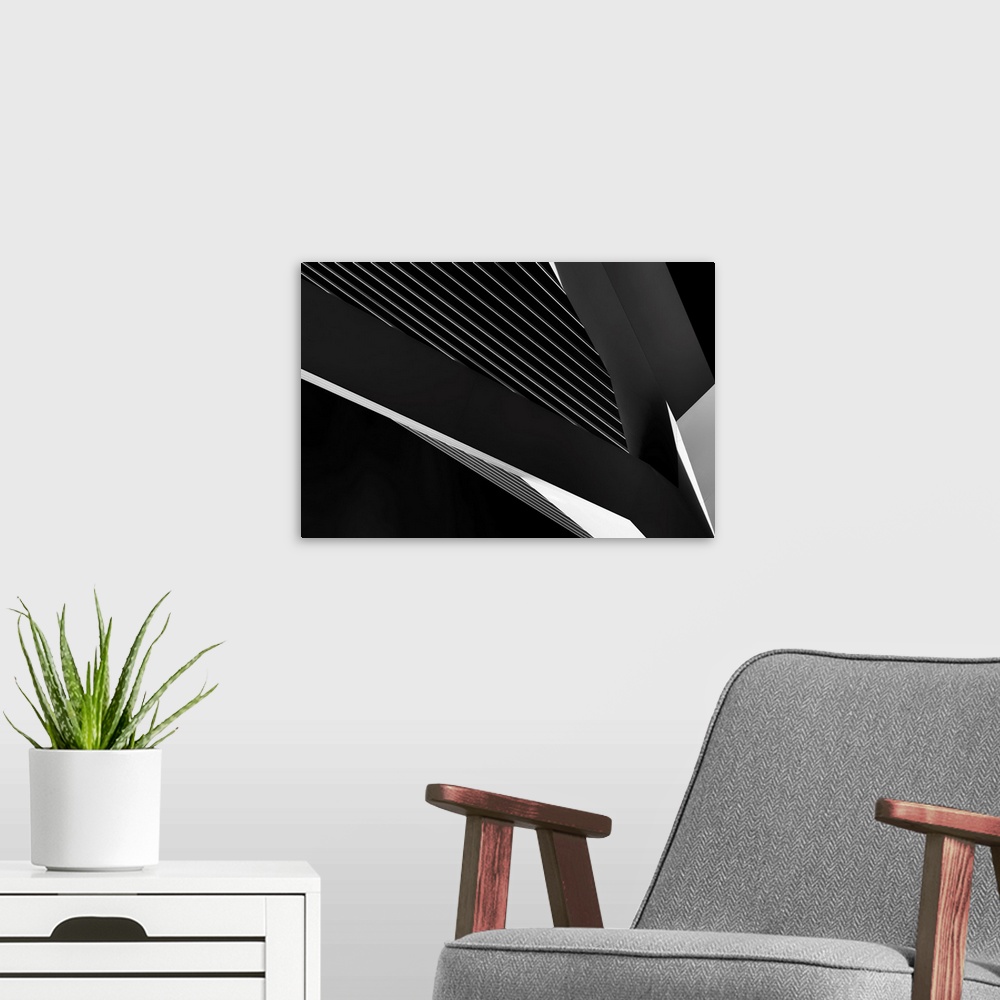 A modern room featuring Abstraction Of A Swan
