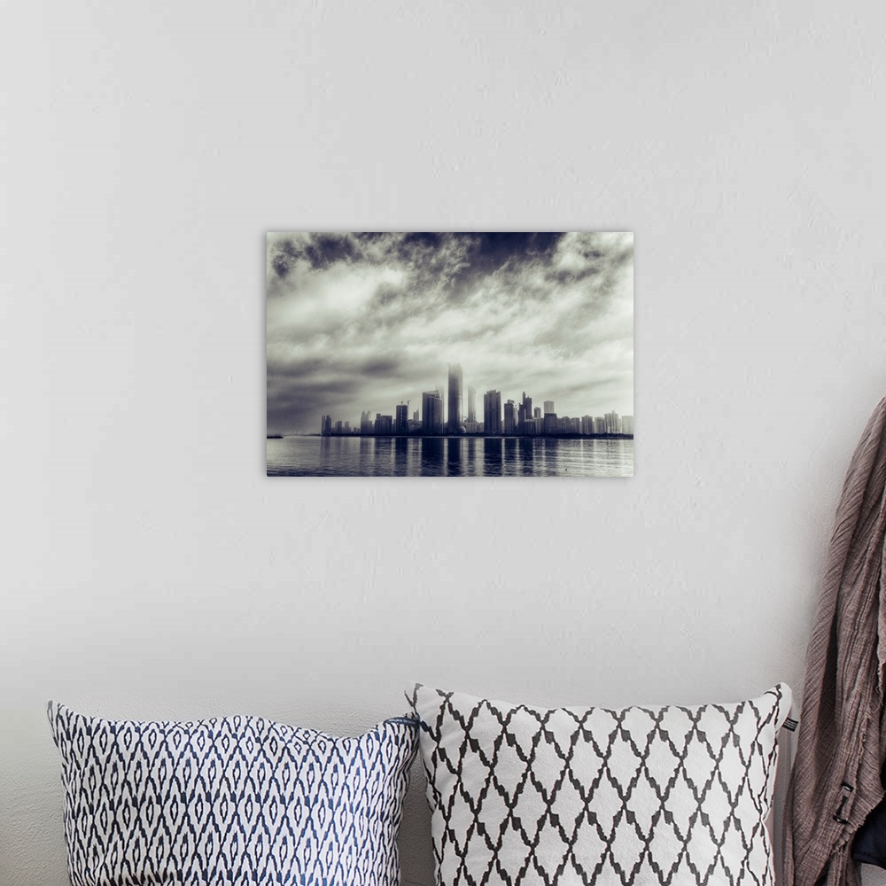 A bohemian room featuring Abu Dhabi Skyline