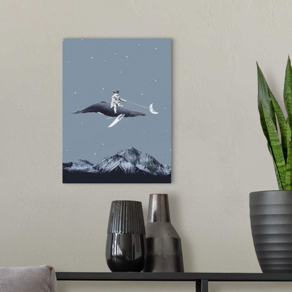 A modern room featuring Aim For The Moon