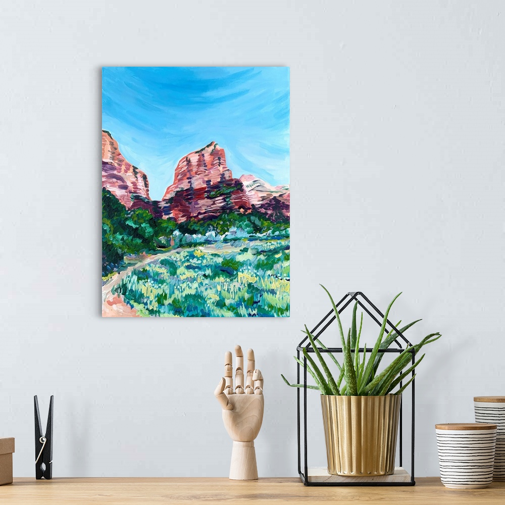 A bohemian room featuring Angel's Landing