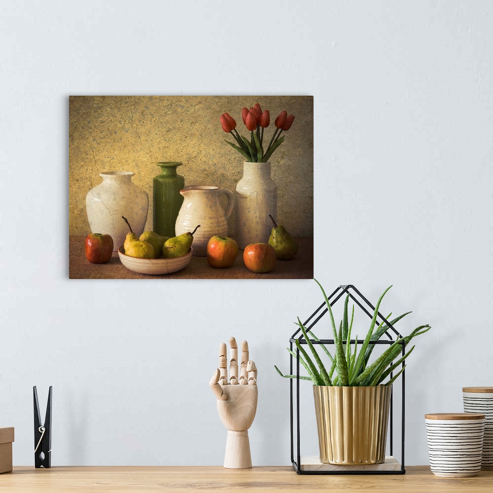 A bohemian room featuring Apples Pears and Tulips
