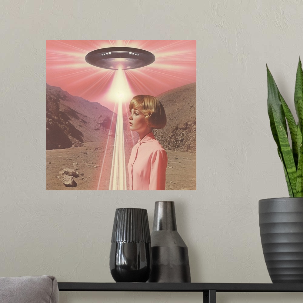 A modern room featuring Beam Me Up Barbie