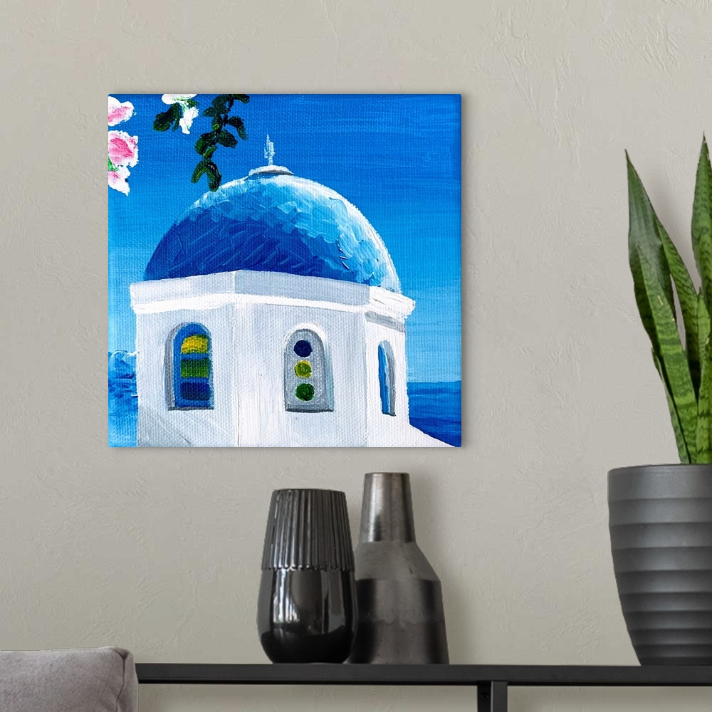 A modern room featuring Blue Dome
