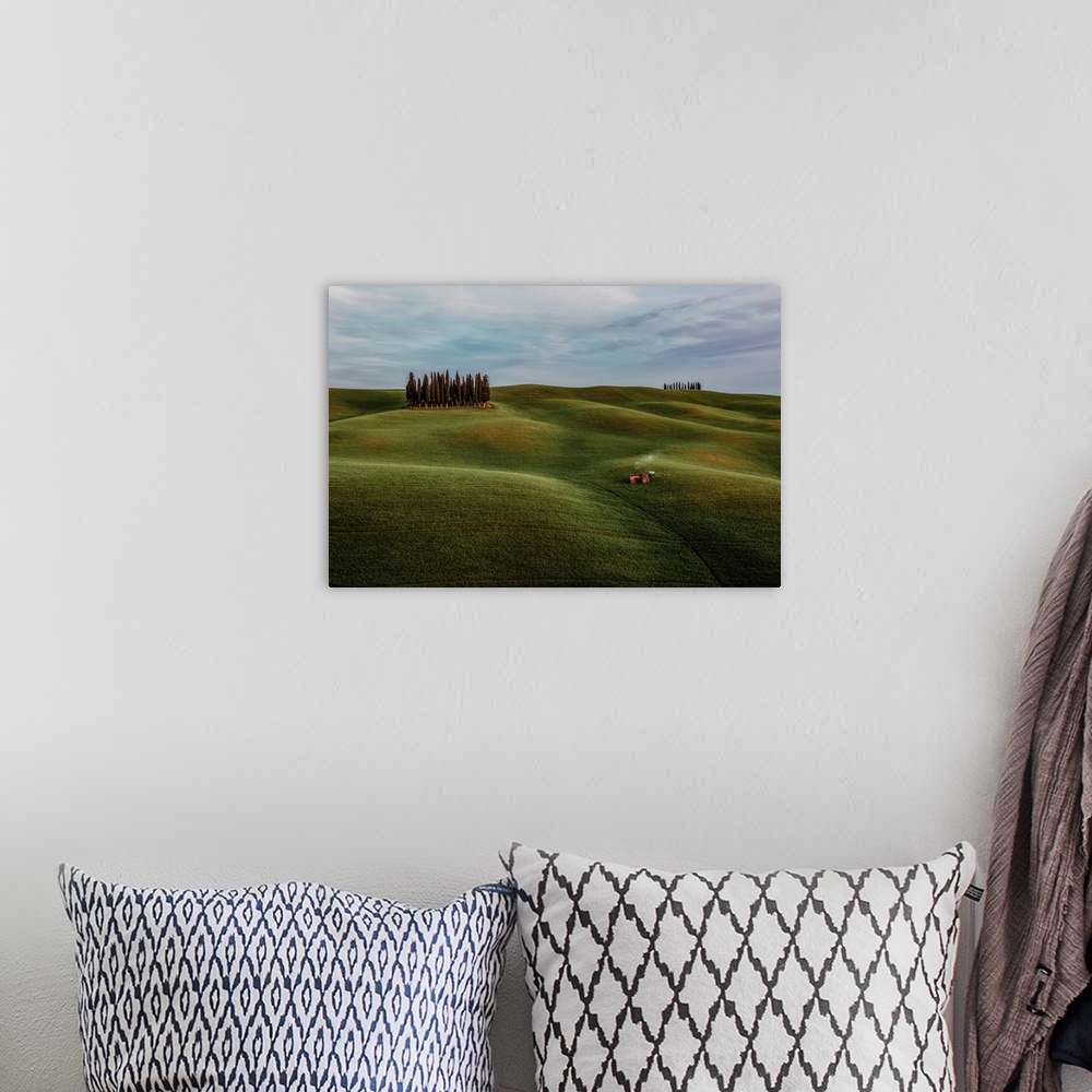 A bohemian room featuring Busy Tractor In Val d'Orcia