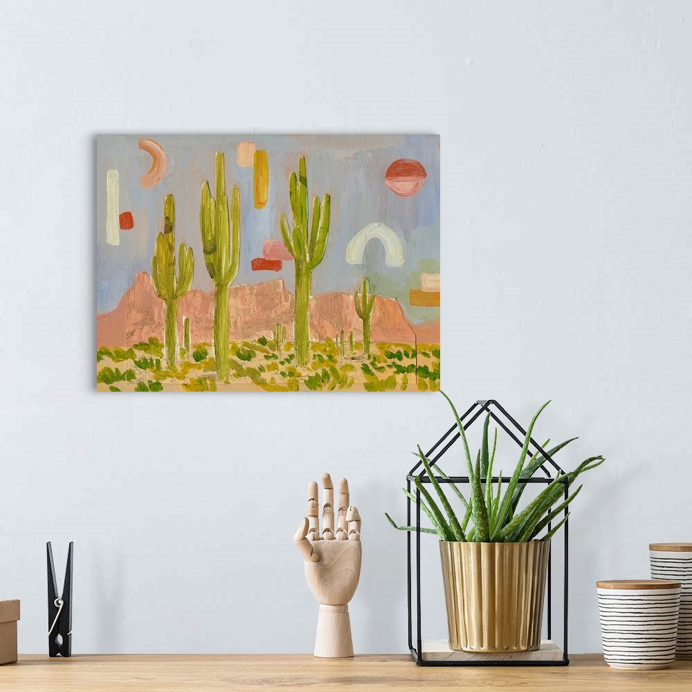 A bohemian room featuring Cacti