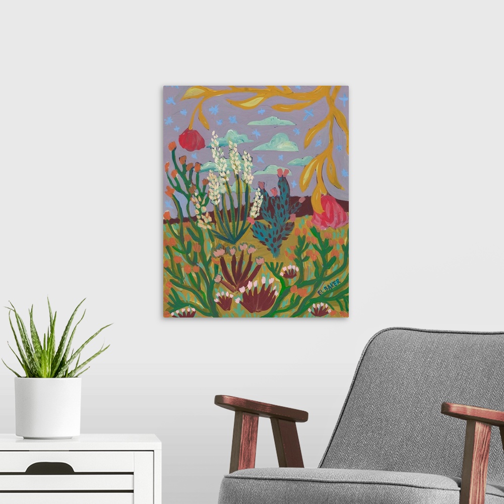 A modern room featuring Cactus Landscape