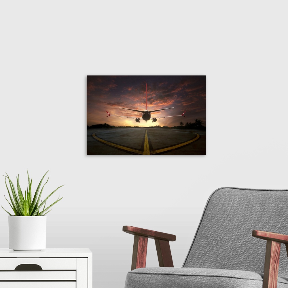 A modern room featuring Chasing The Sunset