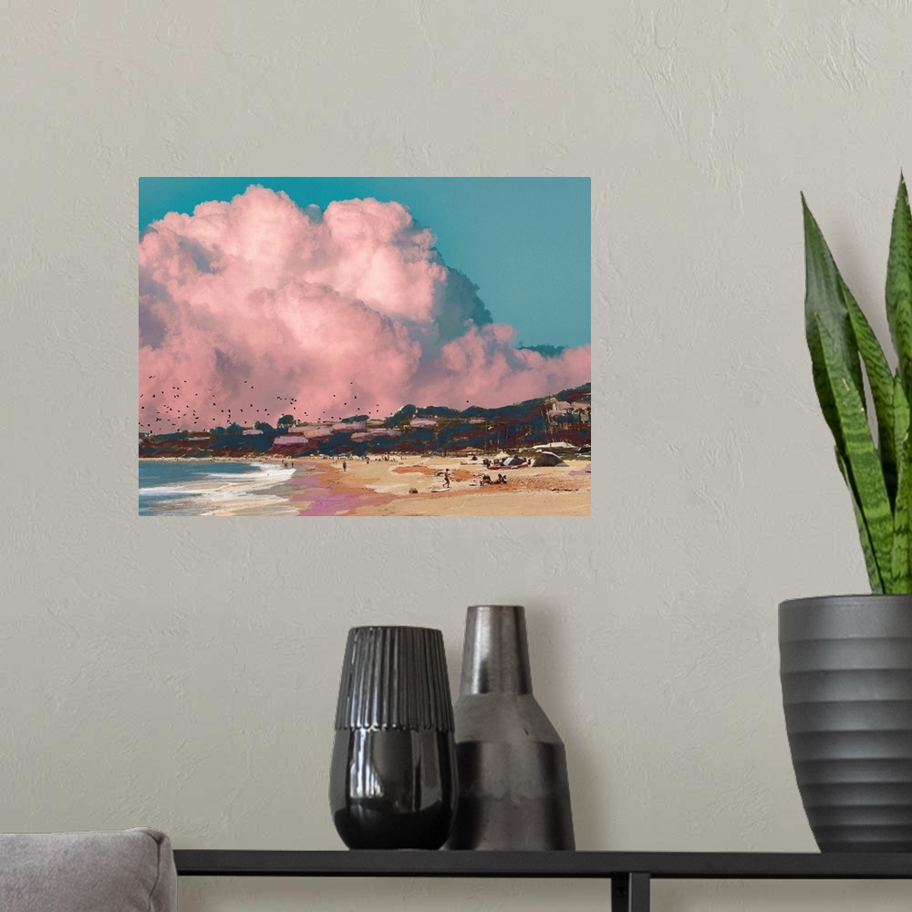 A modern room featuring Coastal Pinks And Blues