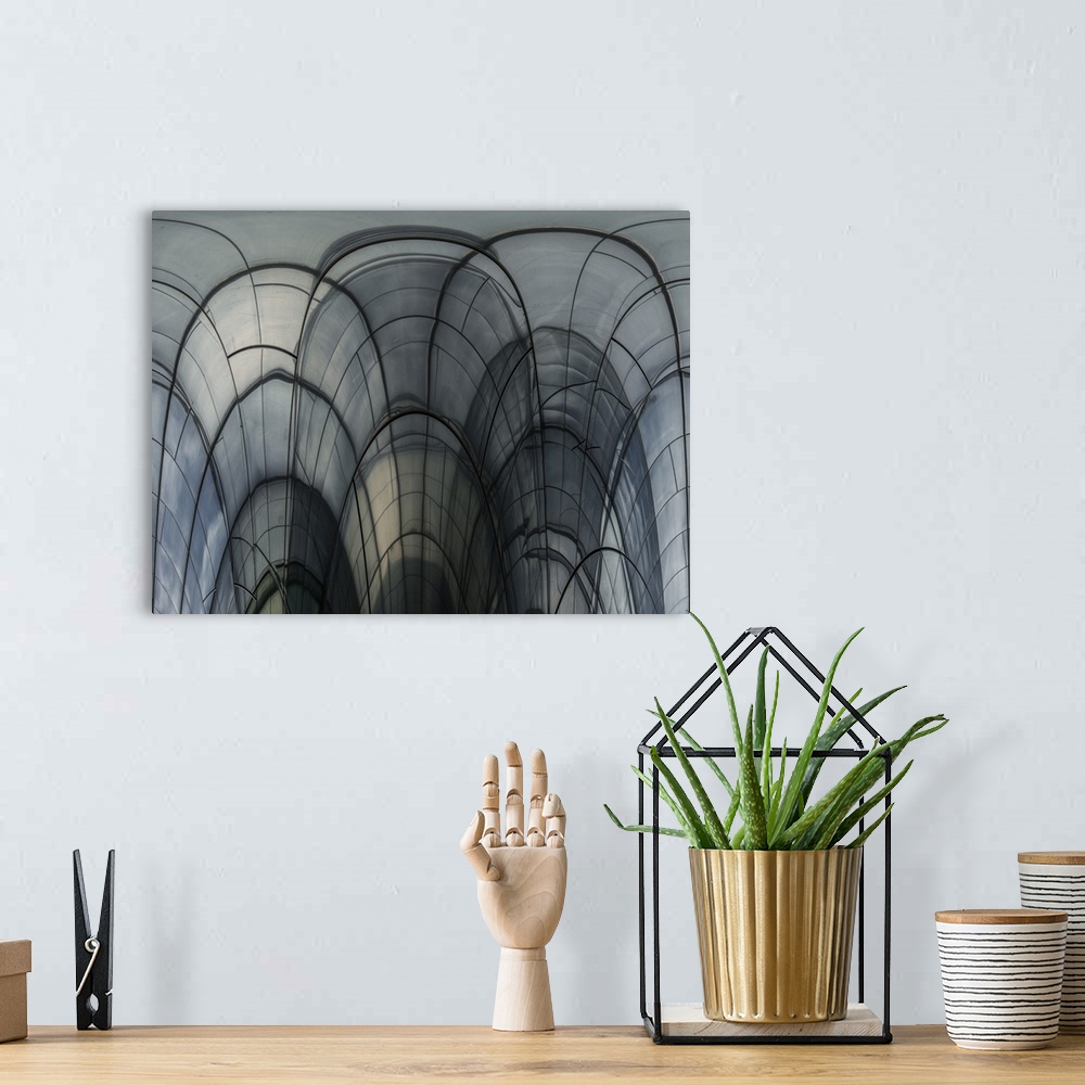 A bohemian room featuring Abstract photograph of a architectural detail.