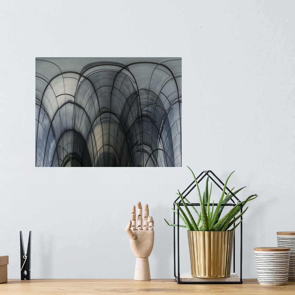 A bohemian room featuring Abstract photograph of a architectural detail.