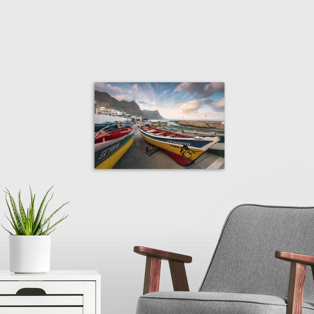 A modern room featuring Colored Boats