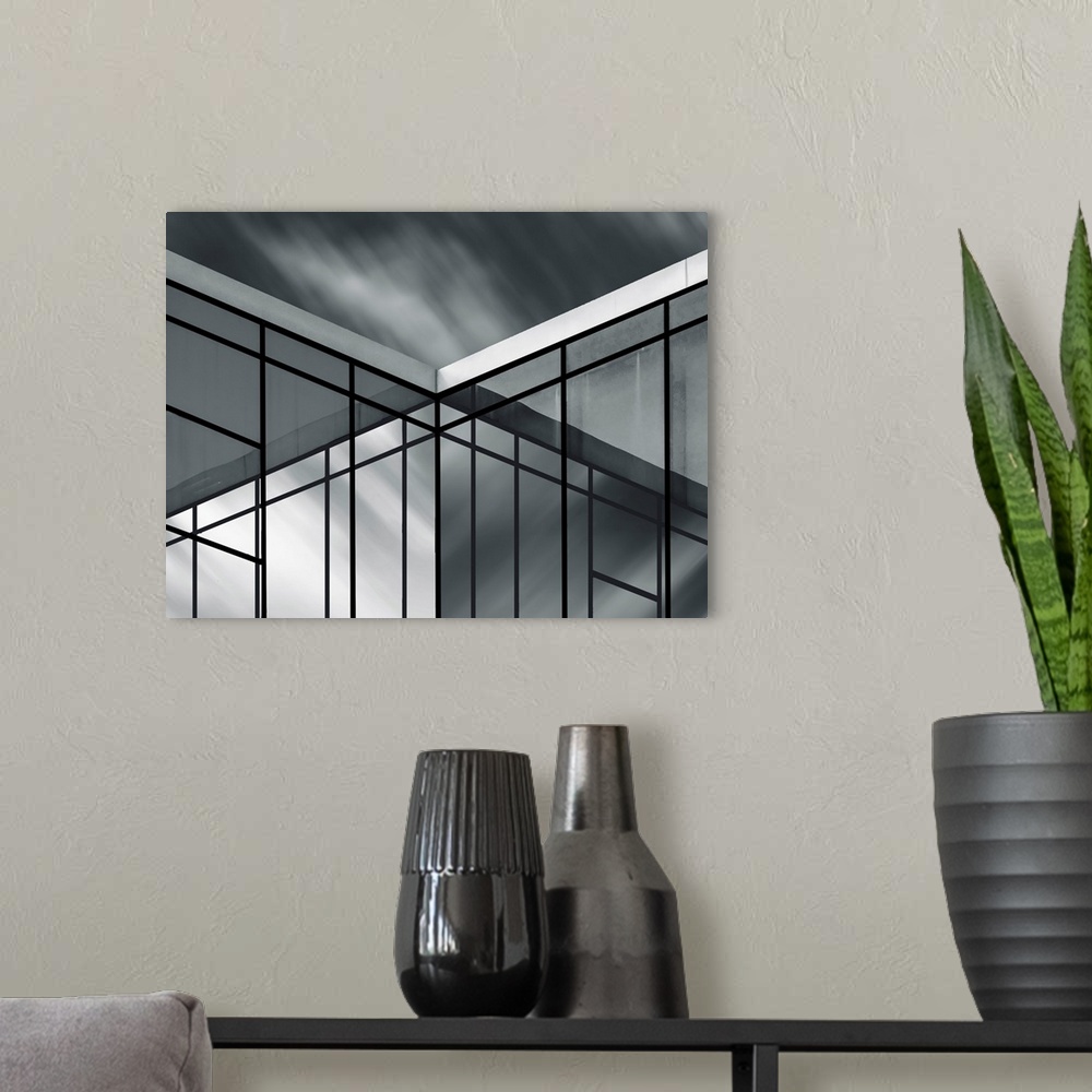 A modern room featuring Crossing Clouds