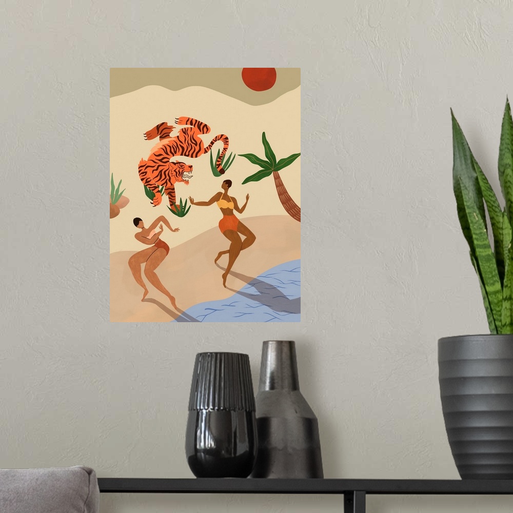 A modern room featuring Dancing Tiger