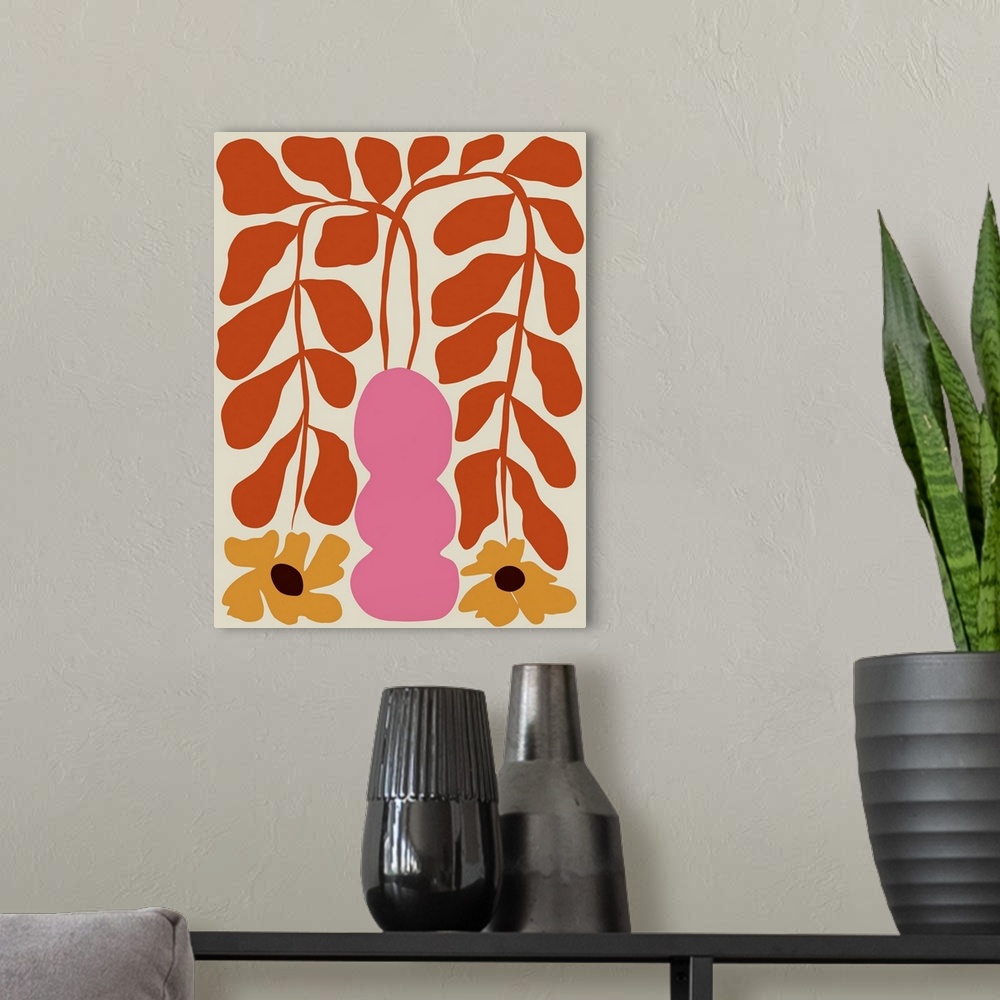 A modern room featuring Drooping Orange Fern 2
