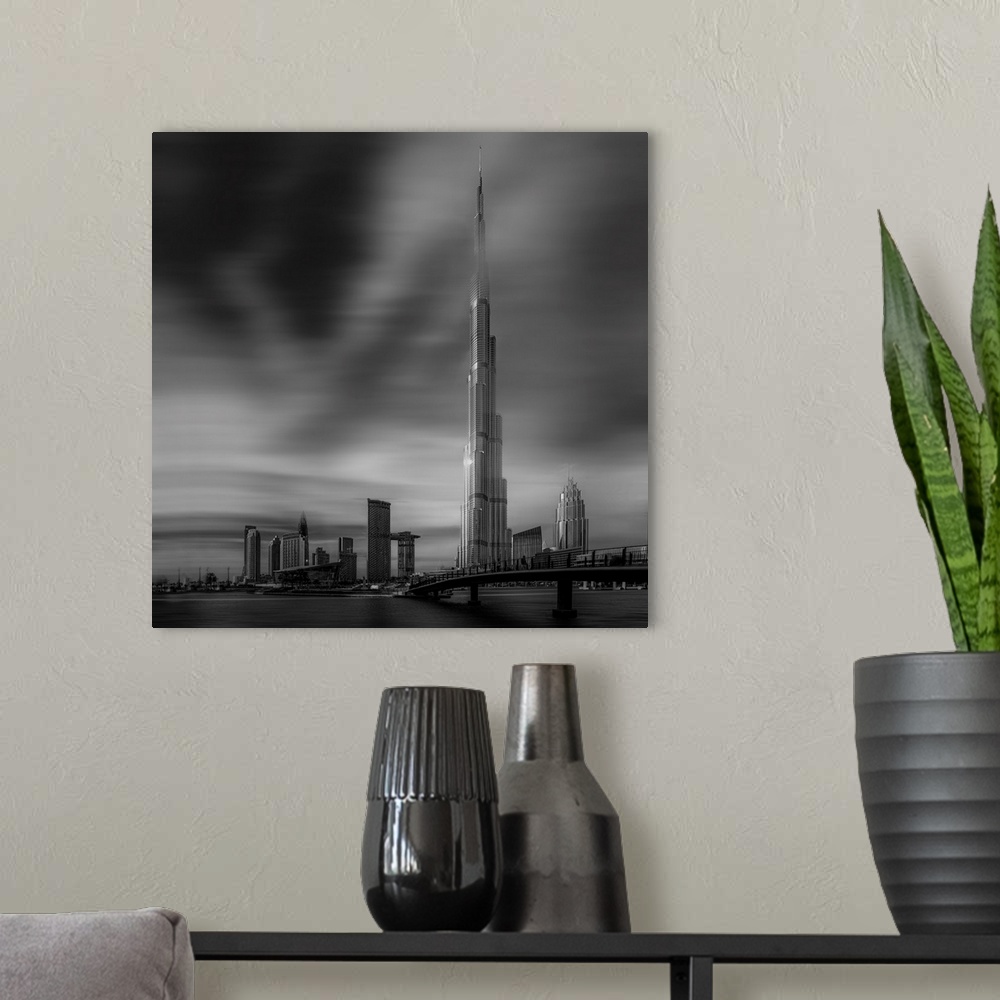 A modern room featuring Dubai Downtown Cityscape, Dubai, UAE